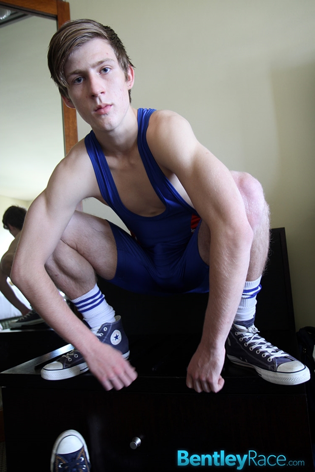 BentleyRace-Young-20-year-old-hottie-Olly-Daniels-furry-tight-ass-thick-cock-pre-cum-wrestling-singlet-008-male-tube-red-tube-gallery-photo