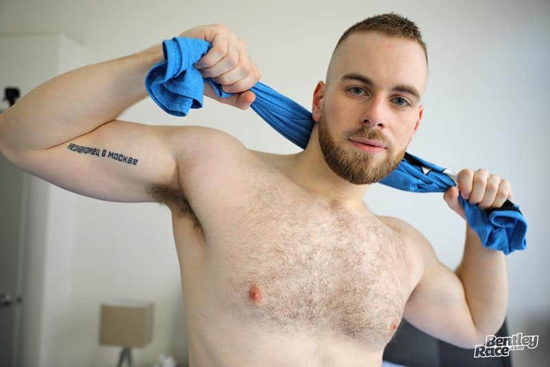 Sexy hairy chested young muscle dude Maxwell Miller strips naked sports kit stroking huge uncut dick 17 gay porn pics - Sexy hairy chested young muscle dude Maxwell Miller’s strips out of his sports kit stroking his huge uncut dick