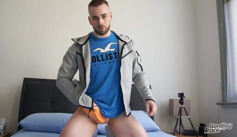 Sexy hairy chested young muscle dude Maxwell Miller strips naked sports kit stroking huge uncut dick 20 gay porn pics - Sexy hairy chested young muscle dude Maxwell Miller’s strips out of his sports kit stroking his huge uncut dick