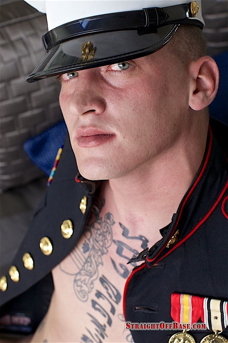 Massive tattooed sexy Navy Corporal Straight Off Base Quinn wanks huge cock explodes cum 015 gay porn pics - Massive tattooed sexy Navy Corporal Straight Off Base Quinn wanks his huge cock till he explodes in cum