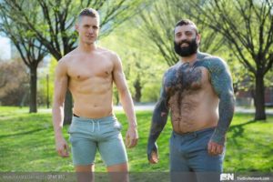 Sexy ripped young muscle stud Luke West bubble butt raw fucked bearded bear Markus Kage 0 gay porn pics 300x200 - Sexy social media influencer Evan Knoxx’s hot asshole bareback fucked by husband Shane Cook’s huge cock